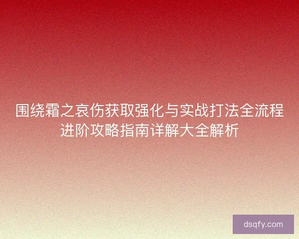 围绕霜之哀伤获取强化与实战打法全流程进阶攻略指南详解大全解析